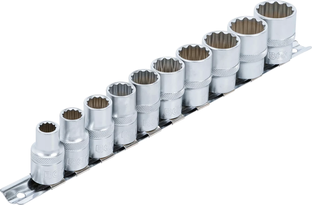 Dugókulcskészlet, tizenkétszögletű | 12,5 mm (1/2") | coll méretek | 10 darabos