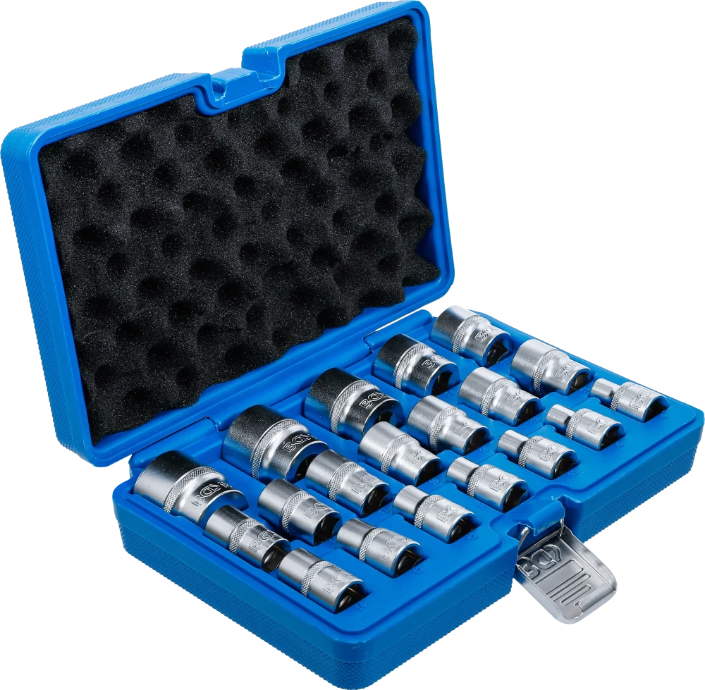 Dugókulcskészlet, hatszögletű | 12,5 mm (1/2") | 8 - 32 mm | 19 darabos