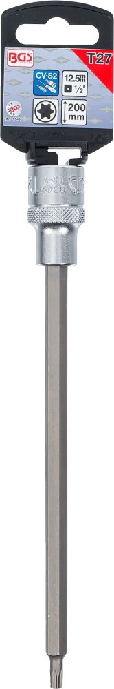 Behajtófej | Hossz 200 mm | 12,5 mm (1/2") | T-profil (Torx) T27