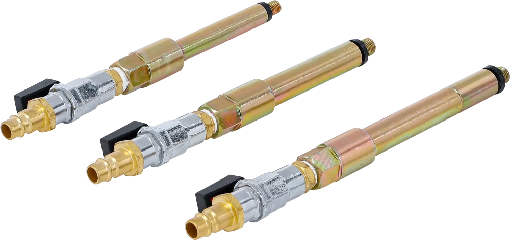 Sűrítettlevegő-adapter készlet izzógyertya-furatokhoz | M8 x 1,0, M10 x 1,0, M10 x 1,25 | 3 darabos