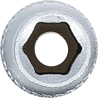 Dugókulcs, hatszögletű, mély | 6,3 mm (1/4") | 6 mm