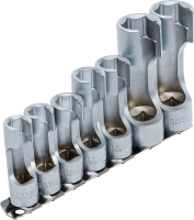 Speciális dugókulcskészlet, hasított | 10 mm (3/8") | 10 - 19 mm | 7 darabos