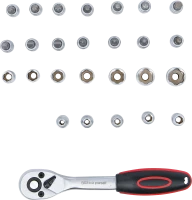 Dugókulcskészlet | 6,3 mm (1/4") | 4 - 13 mm | 27 darabos