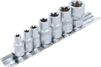 Dugókulcskészlet, E-profil | 6,3 mm (1/4") / 10 mm (3/8") | E6 - E16 | 7 darabos