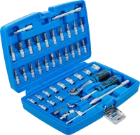 Dugókulcskészlet | 6,3 mm (1/4") | coll méretek | 46 darabos