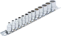 Dugókulcskészlet, tizenkétszögletű | 6,3 mm (1/4") | 4 - 14 mm | 13 darabos