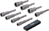 Dugókulcskészlet, hatszögletű | Külső hatszögletű 6,3 mm (1/4") | 6 - 13 mm | 8 darabos