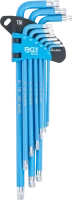 Derékszögű kulcs készlet | T-profil (Torx) / T-profil (Torx) T10 furattal - T50 | 9 darabos