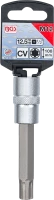 Behajtófej | Hossz 100 mm | 12,5 mm (1/2") | Ékprofil (RIBE) M12