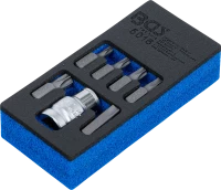 Csavarhúzó-behajtófej készlet | Külső hatszögletű 10 mm (3/8") | T-profil (Torx) | 7 darabos