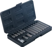 Behajtófej készlet | külső hatszögletű kulcsnyílású hajtás 10 mm (3/8") | T-profil (Torx) | 15 darabos