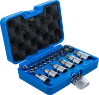 Torx dugókulcskészlet | 12,5 mm (1/2") | T-profil (Torx) | 27 darabos