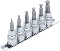 Behajtófej-készlet | 10 mm (3/8") | Belső hatszögletű gömbfejes 3 - 8 mm | 6 darabos