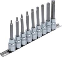 Behajtófej-készlet | 12,5 mm (1/2") | T-profil (Torx) | 9 darabos
