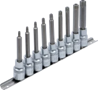 Behajtófej-készlet | 12,5 mm (1/2") | T-profil (Torx) furattal | 9 darabos
