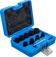 Spirálbites dugókulcskészlet / csavarkiszedő | 10 mm (3/8") | 10 - 19 mm | 10 darabos