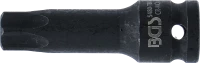 Levegős dugókulcs | Hossz 75 mm | 12,5 mm (1/2") | T-profil (Torx) T80
