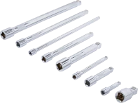 Billenős hosszabbító készlet | 6,3 mm (1/4") / 10 mm / (3/8") / 12,5 mm (1/2") | 9 darabos