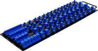 Dugókulcstartó sín készlet dugókulcsbetétekhez | 80 kapoccsal | 6,3 mm (1/4"), 10 mm (3/8"), 12,5 mm (1/2") betétekhez