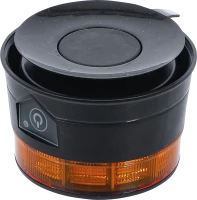 Akkus forgó jelzőfény| sárga | mágnessel | 12 V / 24 V | Ø 130 mm