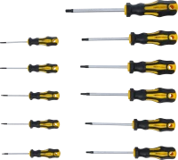 Csavarhúzó készlet | T-profil (Torx) furattal | T6 - T40 | 11 darabos