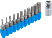 Behajtófej készlet | Külső hatszögletű 6,3 mm (1/4") | T-profil (Torx) | 11 darabos