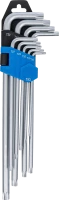 Derékszögű kulcs készlet | extra hosszú | T-profil (Torx) T10 - T50 | 9 darabos