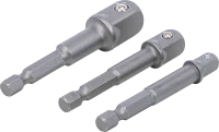Adapterkészlet fúrógépekhez | 6,3 mm (1/4") | 6,3 mm (1/4") / 10 mm (3/8") / 12,5 mm (1/2") | 3 darabos