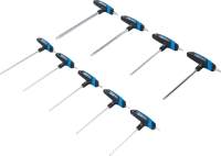 T-fogantyús kulcskészlet | T-profil (Torx) T10 - T50 | 9 darabos