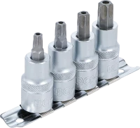 Behajtófej-készlet | 12,5 mm (1/2") | T-profil (Torx) T40 furattal - T55 | 4 darabos