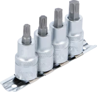 Behajtófej-készlet | 12,5 mm (1/2") | T-profil (Torx) T40 - T55 | 4 darabos