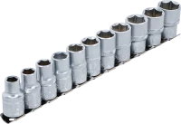 Dugókulcskészlet, hatszögletű | 12,5 mm (1/2") | 10 - 21 mm | 11 darabos
