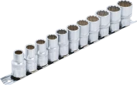 Dugókulcskészlet, tizenkétszögletű | 12,5 mm (1/2") | 10 - 21 mm | 11 darabos