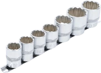 Dugókulcskészlet, tizenkétszögletű | 12,5 mm (1/2") | 20 - 32 mm | 7 darabos
