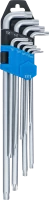 Derékszögű kulcs készlet | extra hosszú + extra rövid | T-profil (Torx) T10 - T50 | 9 darabos
