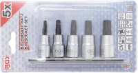 Behajtófej-készlet | 10 mm (3/8") | 4 élű profil (MTS-Mortorq) MTS0 - MTS04 | 5 darabos
