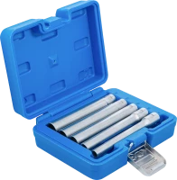Dugókulcskészlet, hatszögletű, extra mély | 10 mm (3/8") | 8 - 14 mm | 5 darabos