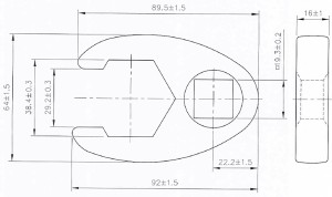 Hahnenfußschlüssel | Antrieb Innenvierkant 20 mm (3/4") | SW 38 mm 