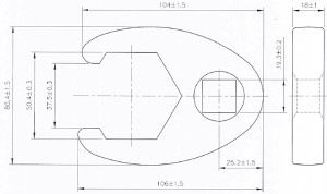 Hahnenfußschlüssel | Antrieb Innenvierkant 20 mm (3/4") | SW 50 mm 