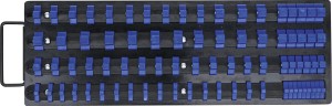 Aufsteckschienen-Set für Steckschlüssel-Einsätze | mit 80 Clips | für Einsätze 6,3 mm (1/4"), 10 mm (3/8"), 12,5 mm (1/2") 