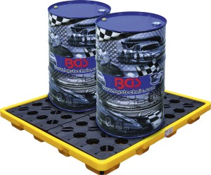 Öl-Auffangwanne | mit Gitterrost | für 4 x 200 l Fässer 