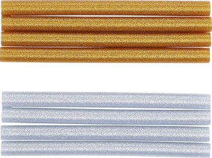 Heißklebe-Patronen | gold-/silber-metallic | Ø 11 mm, 150 mm | 8-tlg. 