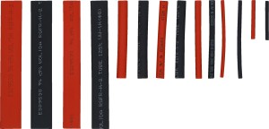 Schrumpfschlauch-Sortiment | rot / schwarz | 150-tlg. 