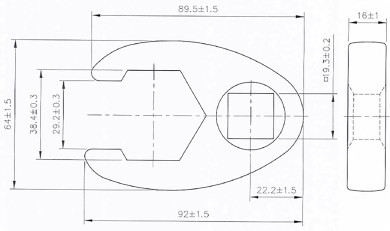 Chave pé de corvo | Entrada de quadrado interno de 20 mm (3/4") | 38 mm 