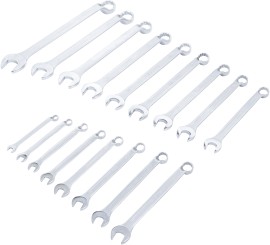 Serie di chiavi combinate anello-forchetta | piegate | 8 - 27 mm | 17 pz. 