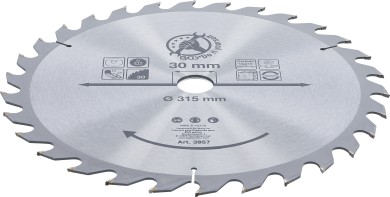 Lâmina de serra circular de carboneto | Ø 315 x 30 x 3,0 mm | 30 dentes 