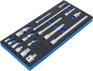 Tool Tray 1/3: Extension Bar, Adaptor and Universal Joint Set | 17 pcs. 