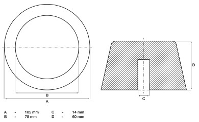 Gumena podloga | za podizne rampe | Ø 105 mm 