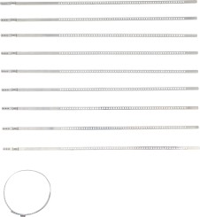 Conjunto de abraçadeiras para mangas de eixo | Aço inoxidável | 7 mm | 50 - 120 mm | 10 peças 