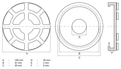 Gumeni tanjir | za podizne rampe | Ø 100 mm 